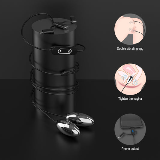 COBRA Bullet Double Vibrating Egg Phone Output*Black