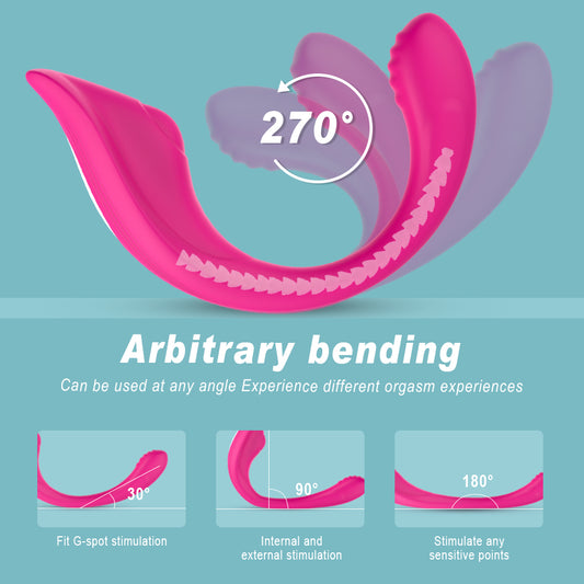 RIBBON Dual Motor Remote Controlled Rechargeable Love Egg Vibrator*Rose