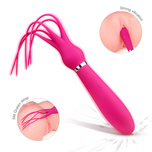 SQUID Dual Motor Octopus Whip Vibrator*Rose