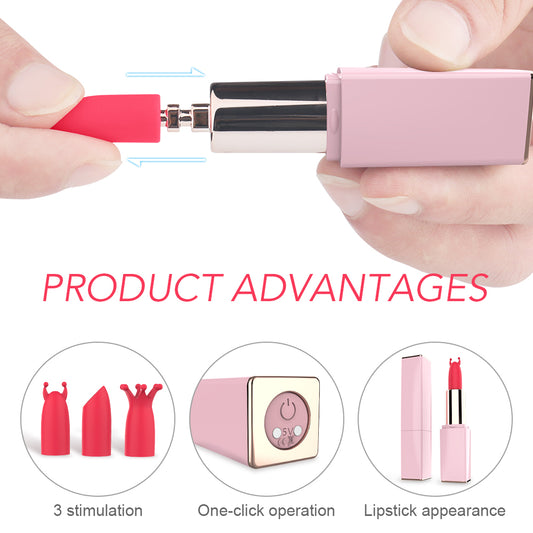LIPSTICK 3 Stimulation Lipstick Vibrator*Pink