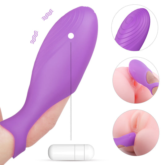 VICKY Textured Silicone Finger Vibrator*Purple