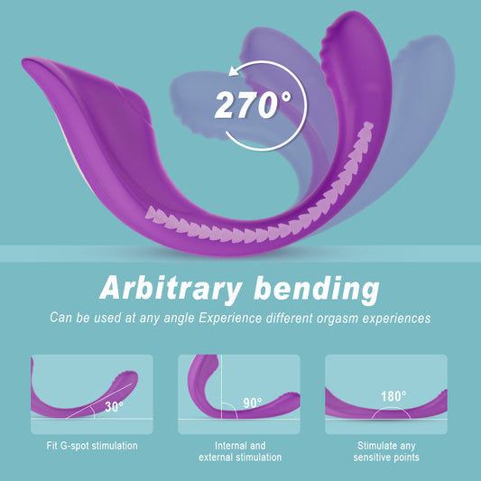 RIBBON Dual Motor Remote Controlled Rechargeable Love Egg Vibrator*Purple