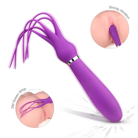 SQUID Dual Motor Octopus Whip Vibrator*Purple