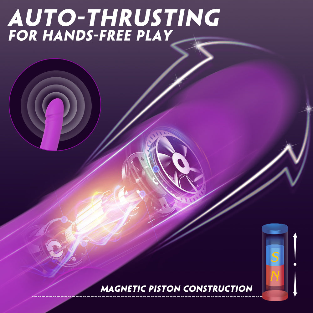 BARNETT Remote Control Dual Dildo Thrusting Couple's Vibrator*Purple