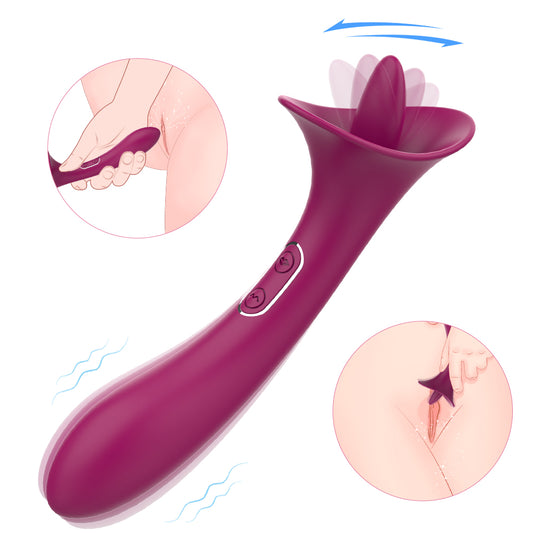 TARA Rechargeable G-Kiss G-Spot and Clitoral Vibrator*Dark Red