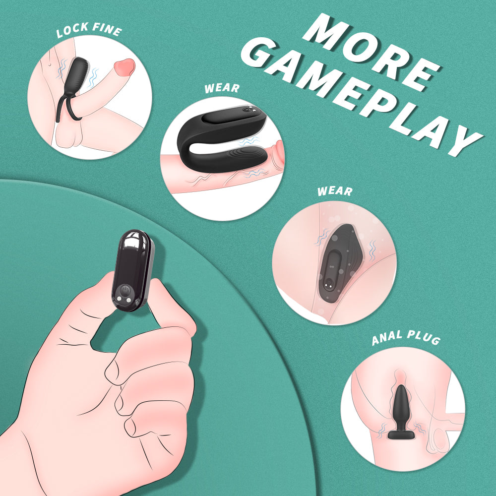 LOVE KIT Remote Control Wearable Couple's Sex Toy Kit*Black