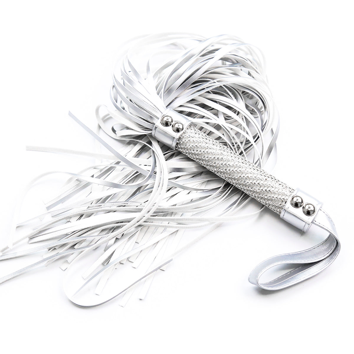 Silver Faux Leather Flogger