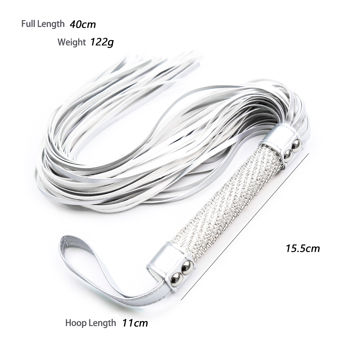 Silver Faux Leather Flogger