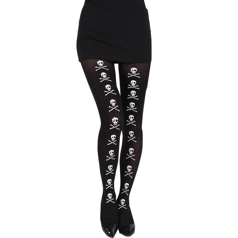 Halloween Skull Pantyhose