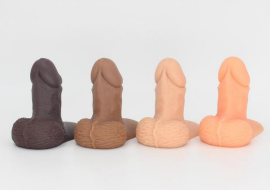 Trans Masc Silicone Dildo Dark brown 3.2 Inch