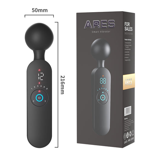 ARES 12 Functions 6 Level Intensity Massage Wand Warm Head Extra Quite
