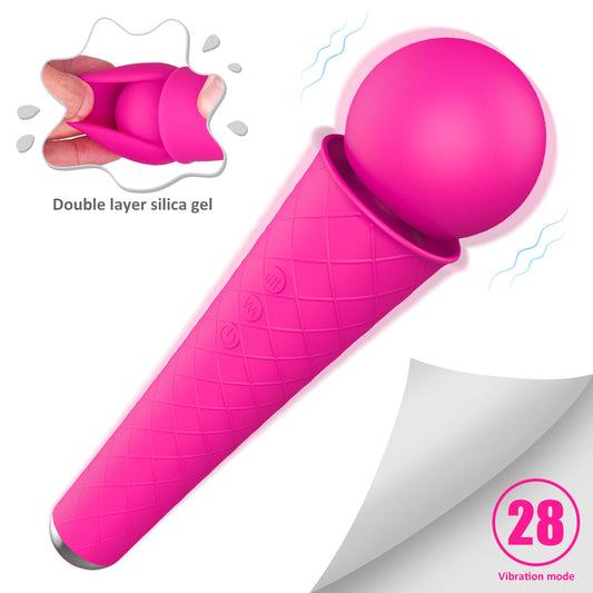 MOLY Ergonomic Design Massage Wand Soft Removable Medical Silicone*Rose