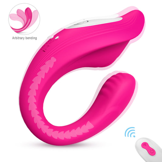 RIBBON Dual Motor Remote Controlled Rechargeable Love Egg Vibrator*Rose