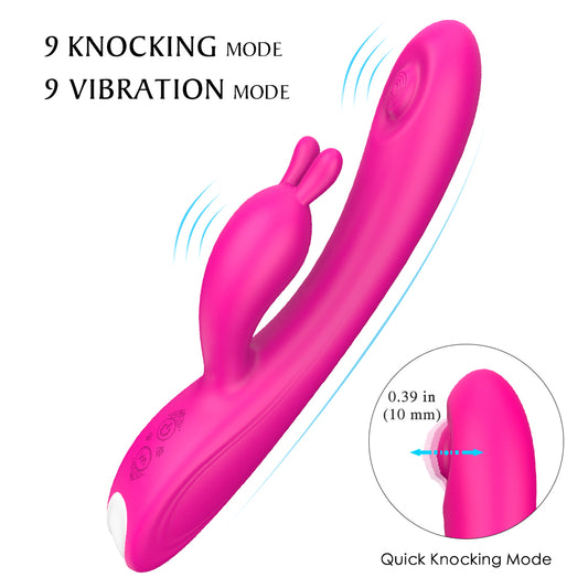 CANDY 9 Flipping Function Silicone Rabbit Vibrator*Rose