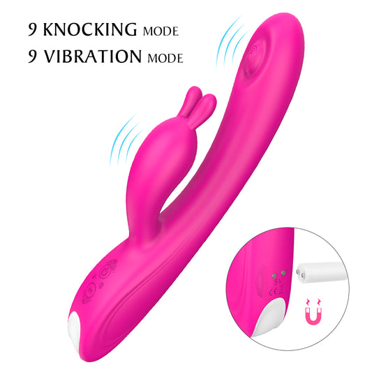 CANDY 9 Flipping Function Silicone Rabbit Vibrator*Rose
