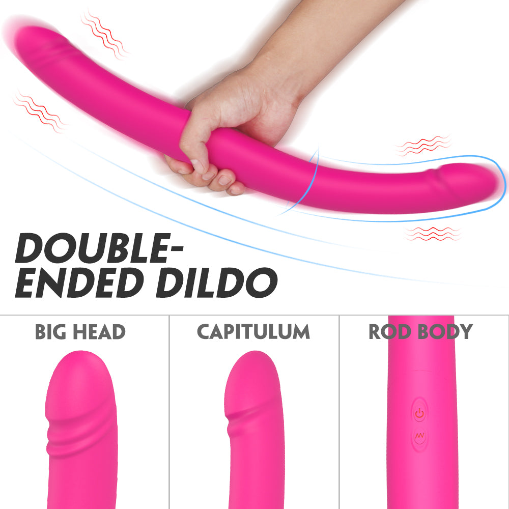 BARNETT Remote Control Dual Dildo Thrusting Couple's Vibrator*Rose
