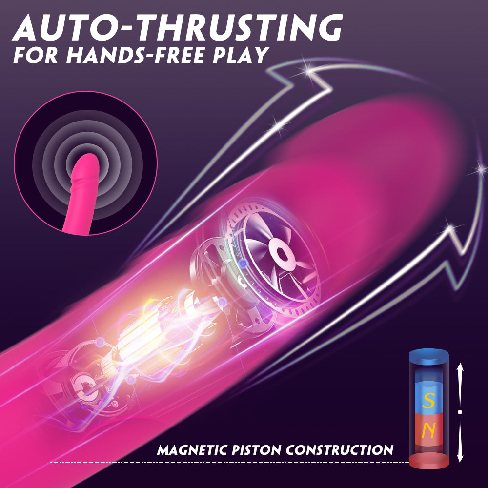 BARNETT Remote Control Dual Dildo Thrusting Couple's Vibrator*Rose