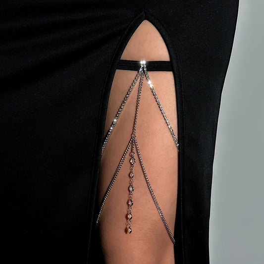 Two Layer Metal Thigh Chain Jewelry*Silver