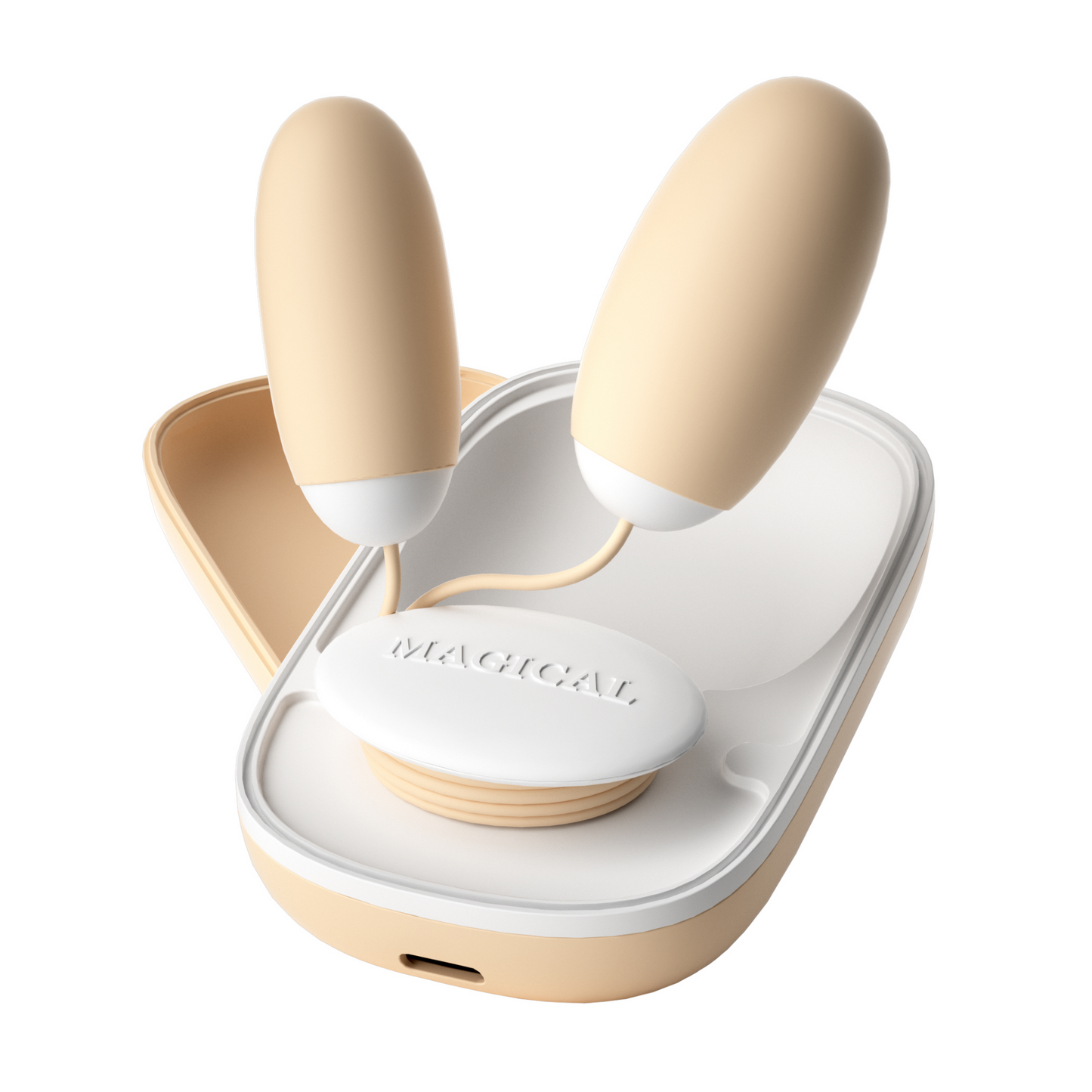 MAGIC BOX Dual Motor Double Suction Egg Vibrator*Cream