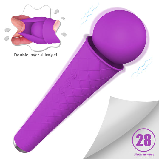 MOLY Ergonomic Design Massage Wand Soft Removable Medical Silicone*Purple