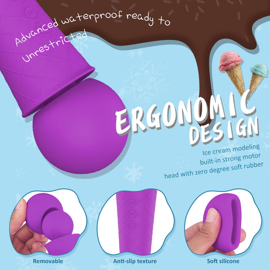 MOLY Ergonomic Design Massage Wand Soft Removable Medical Silicone*Purple
