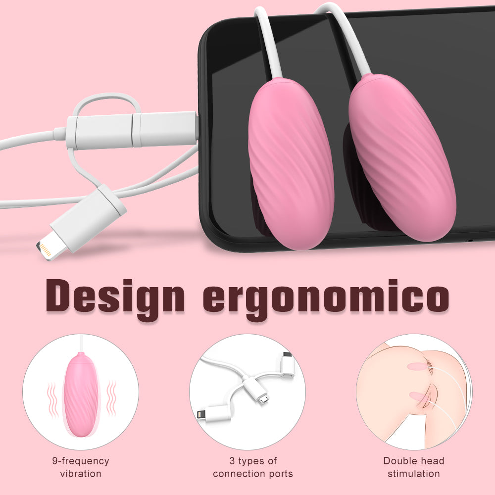 WEEZING Double Head Vibrating Egg 9 Function* Rose