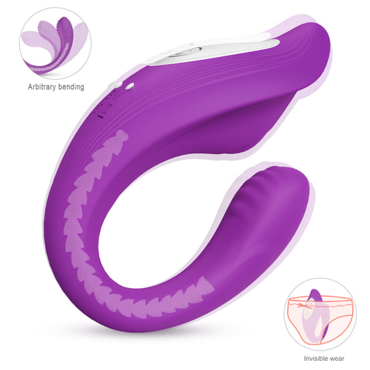 RIBBON Dual Motor Remote Controlled Rechargeable Love Egg Vibrator*Purple