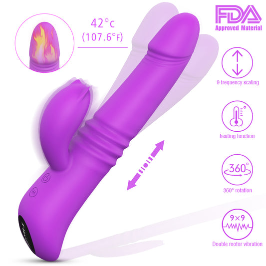 KAYA  Realistic Warming Thrusting Rabbit Vibrator*Purple