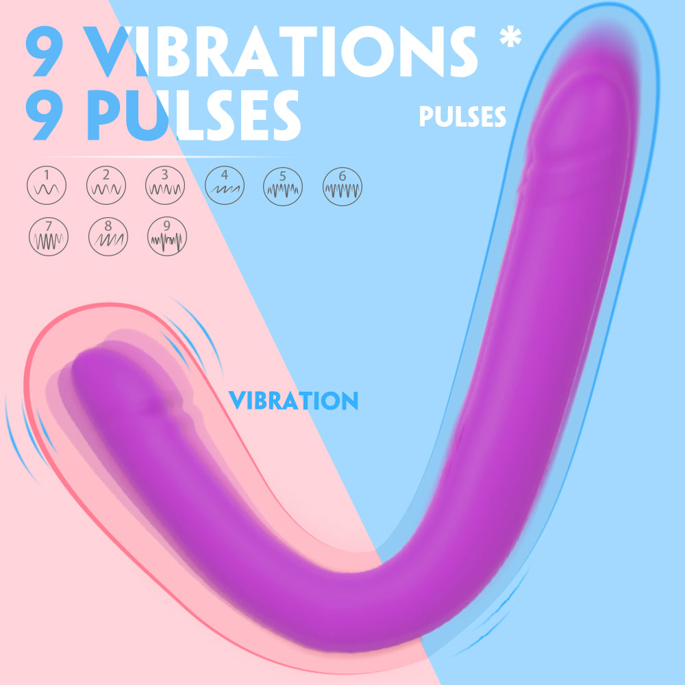 BARNETT Remote Control Dual Dildo Thrusting Couple's Vibrator*Purple