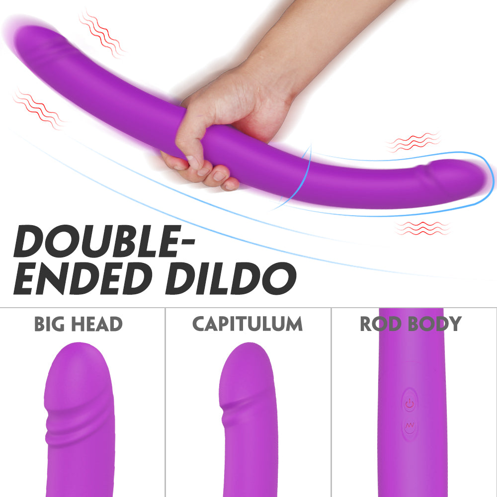 BARNETT Remote Control Dual Dildo Thrusting Couple's Vibrator*Purple