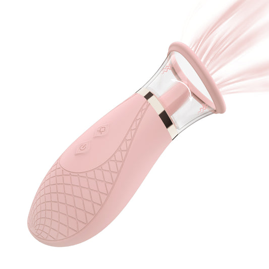 HONEY Vibrating Pussy Pump and Tongue Licking Suction Vibrator*Pink