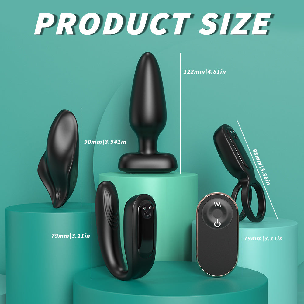 LOVE KIT Remote Control Wearable Couple's Sex Toy Kit*Black