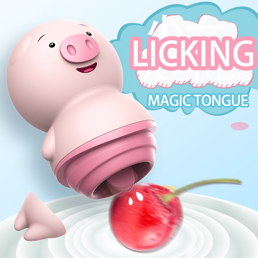 PEPA Piggy Dual Motor Licking Vibrator Magic Tongue Clitoral Simulator