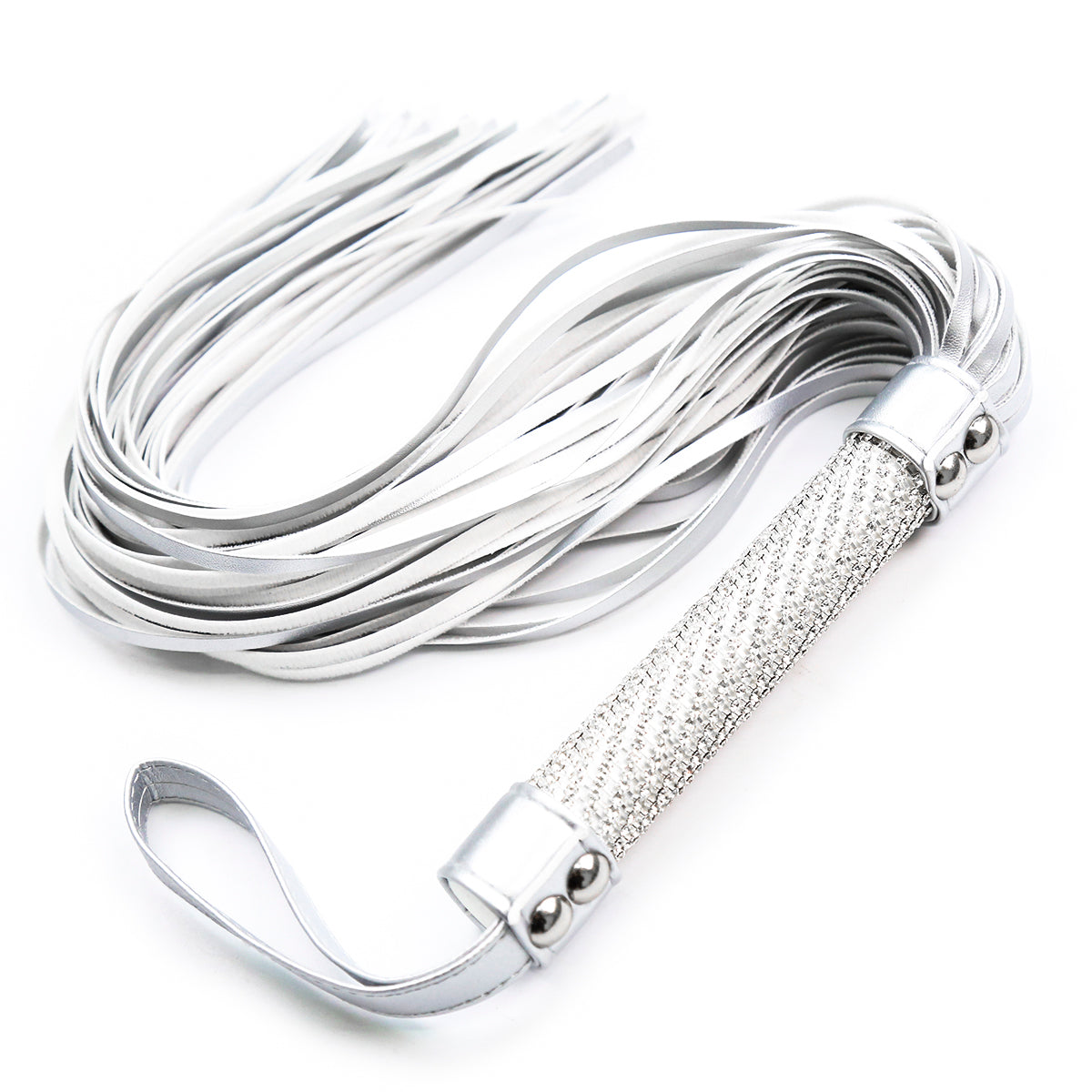 Silver Faux Leather Flogger