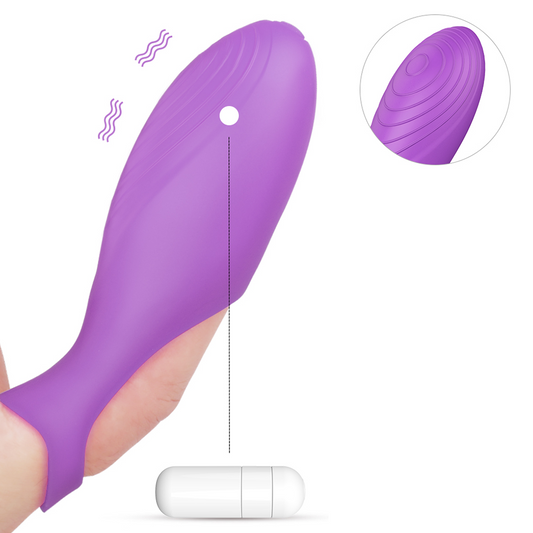 VICKY Textured Silicone Finger Vibrator*Purple