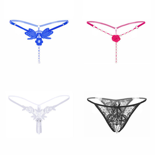 4pack Women's Crotchless Panties T-back Underwear String Thongs Lingerie*Size S