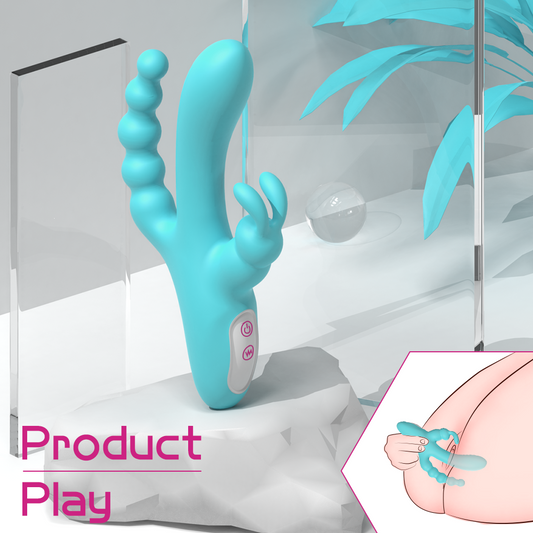 JOKER Three Point Rechargeable Rabbit Vibrator*Tiffany Blue