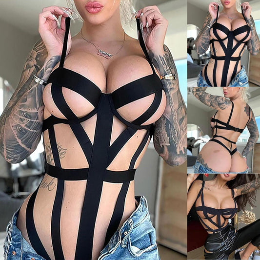 Strappy Lingerie Sexy Bondage Naughty Teddy *Size S