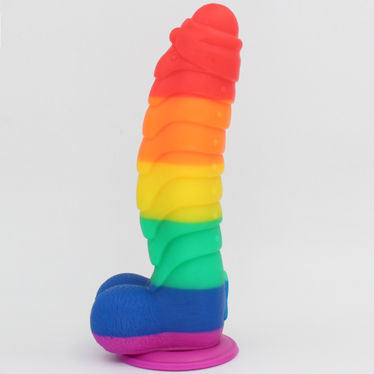 Rainbow Silicone Dildo with Suction Cup 7 Inch