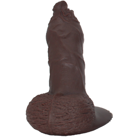 Trans Masc Silicone Dildo Dark brown 5.3 Inch
