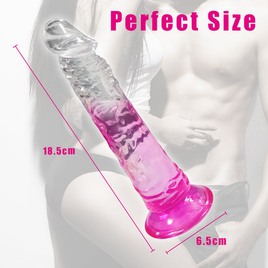 Wayne Gradient Realistic Dildo with Suction Cup 7.3 Inch - Pink