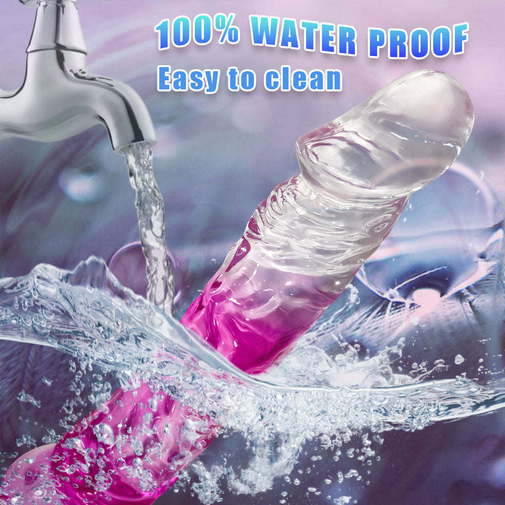 Wayne Gradient Realistic Dildo with Suction Cup 7.3 Inch - Pink