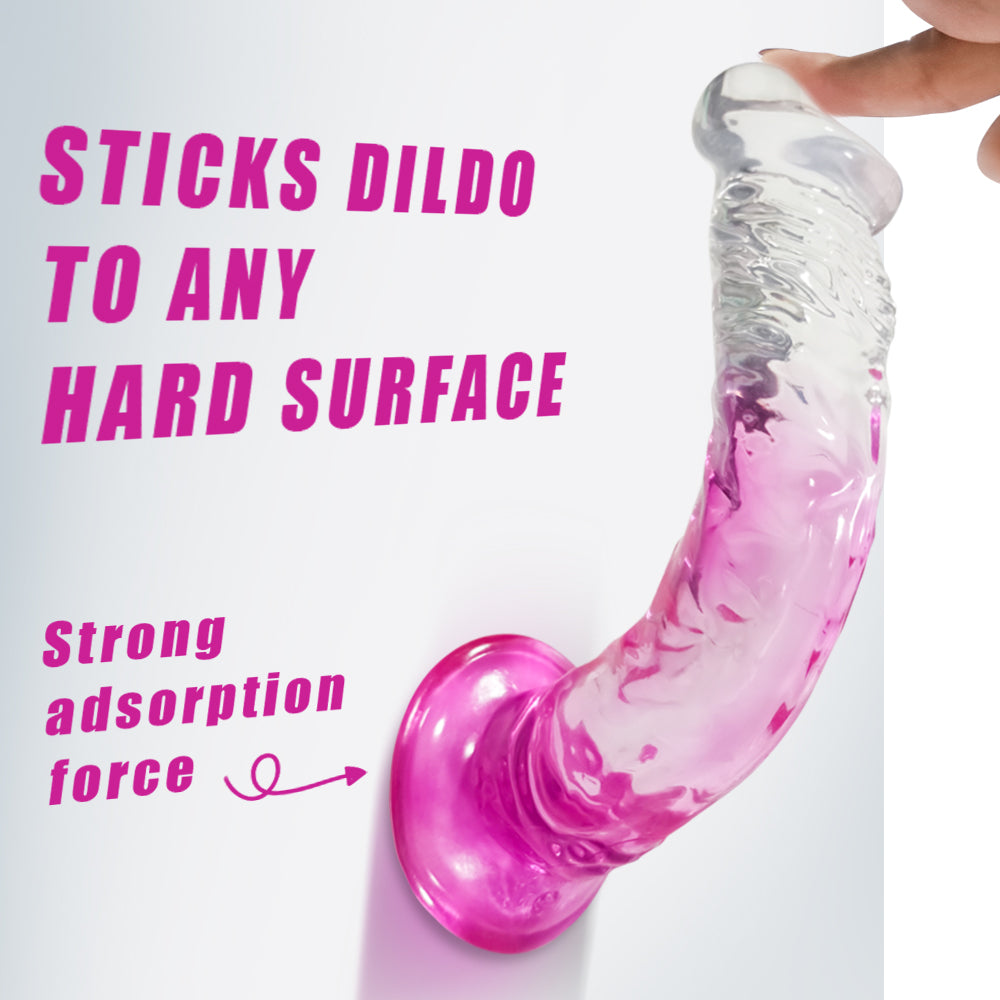 Wayne Gradient Realistic Dildo with Suction Cup 7.3 Inch - Pink