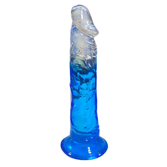 Wayne Gradient Realistic Dildo with Suction Cup 7.3 Inch - Blue