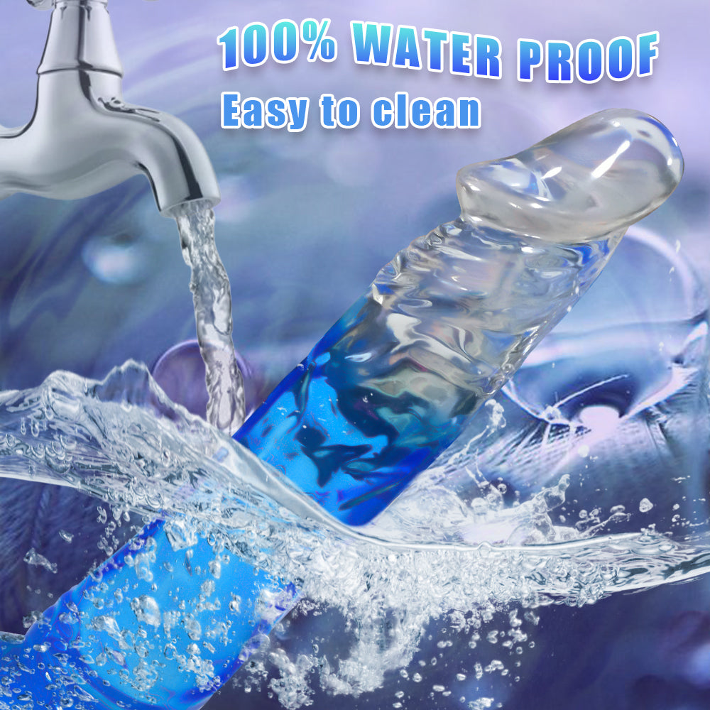 Wayne Gradient Realistic Dildo with Suction Cup 7.3 Inch - Blue