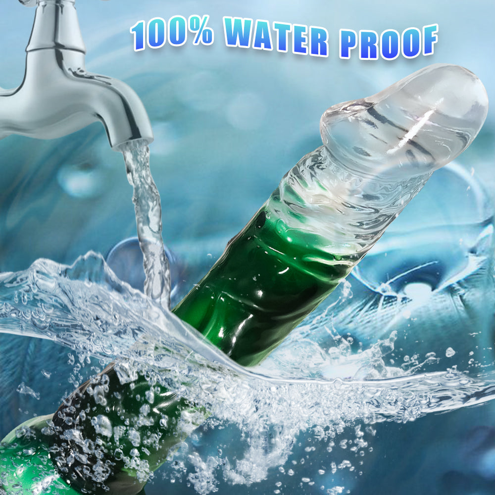 Wayne Gradient Realistic Dildo with Suction Cup 7.3 Inch - Green