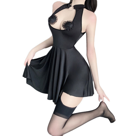 Black Two-in-one Sexy Skirt