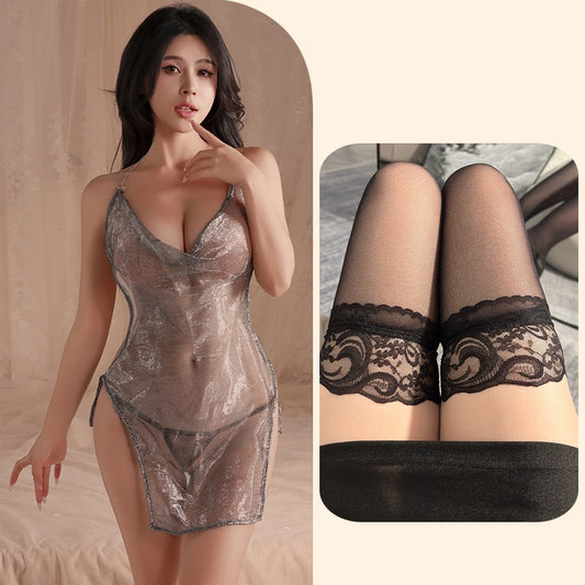 Bunny See-Through Nightgown Stocking Set